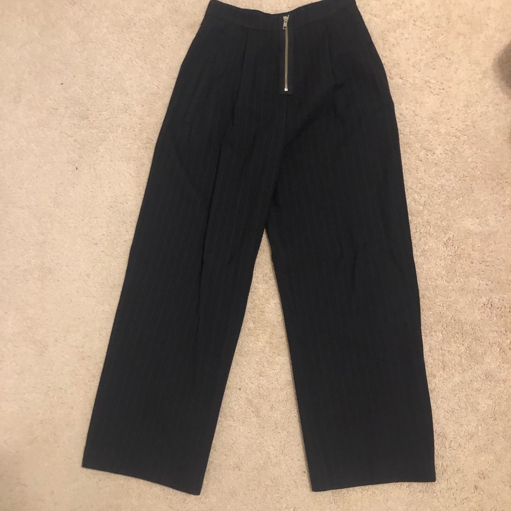 Wide leg pin striped reformation pants size 4